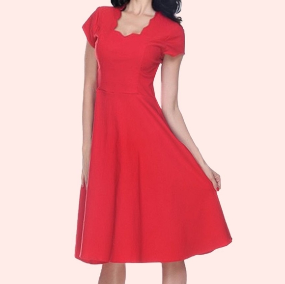 Bettie Page Dresses & Skirts - Bettie Page red swing dress